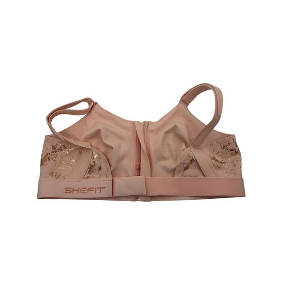 SheFit Ultimate Sports Bra 6Luxe 6X Pink Gold Zip Front Adjustable - Picture 1 of 5